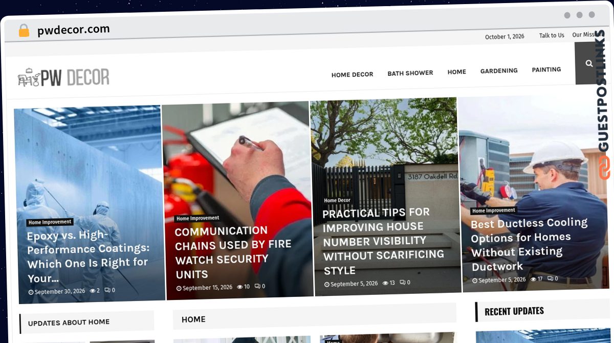 Publish Guest Post on pwdecor.com