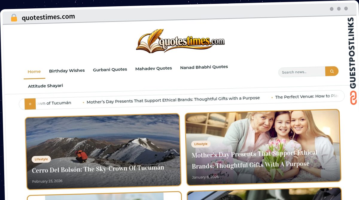 Publish Guest Post on quotestimes.com