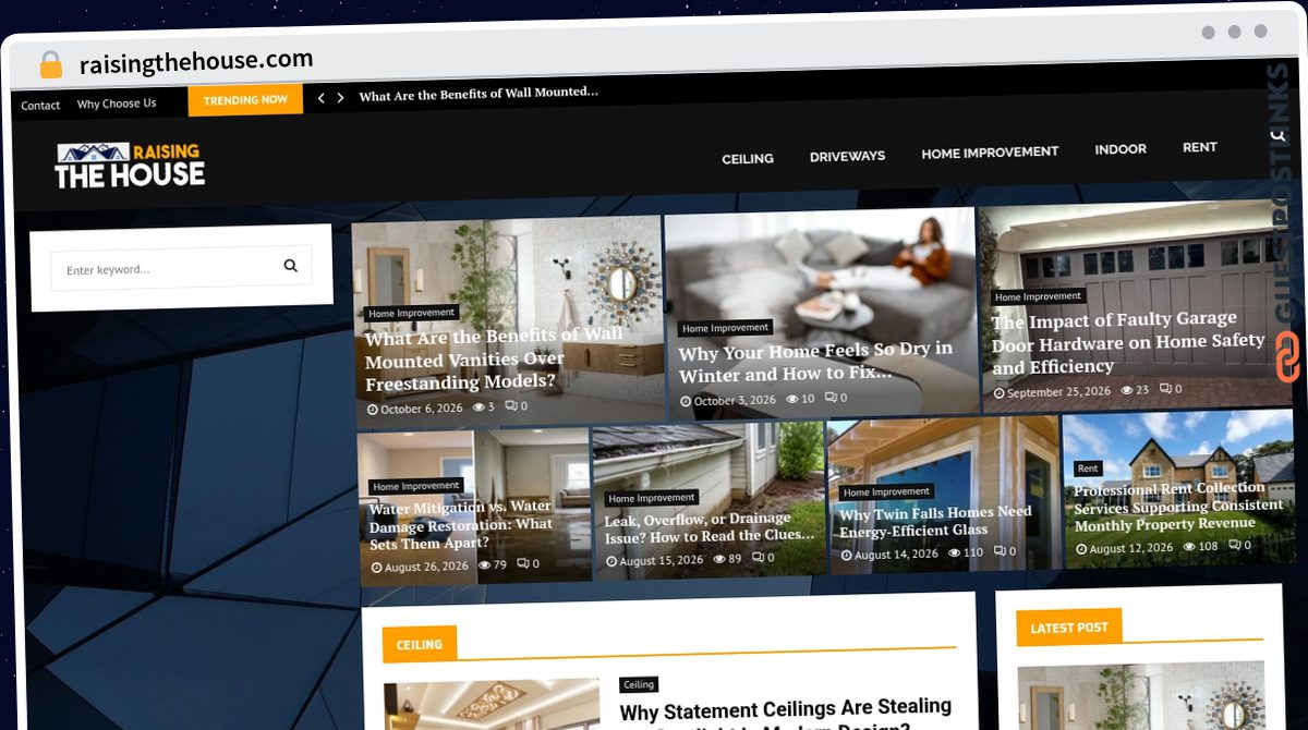 Publish Guest Post on raisingthehouse.com