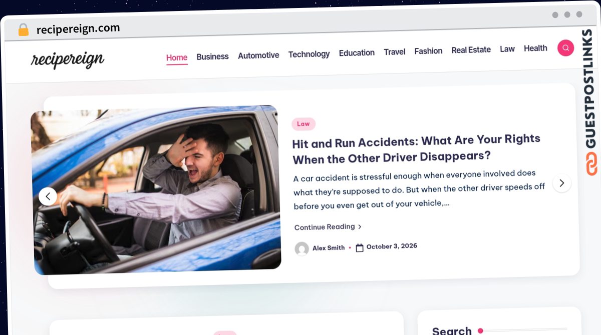 Publish Guest Post on recipereign.com