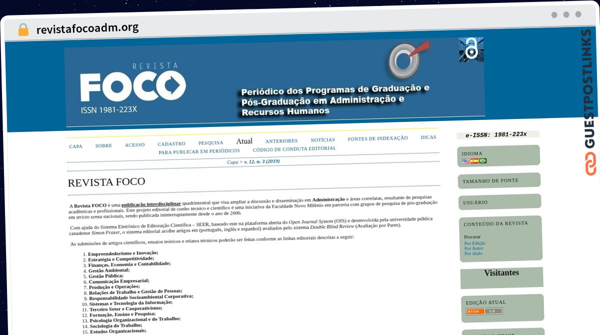 Publish Guest Post on revistafocoadm.org