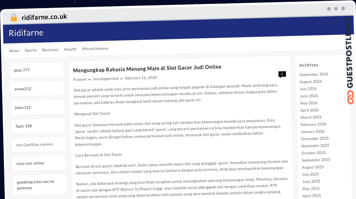 Publish Guest Post on ridifarne.co.uk