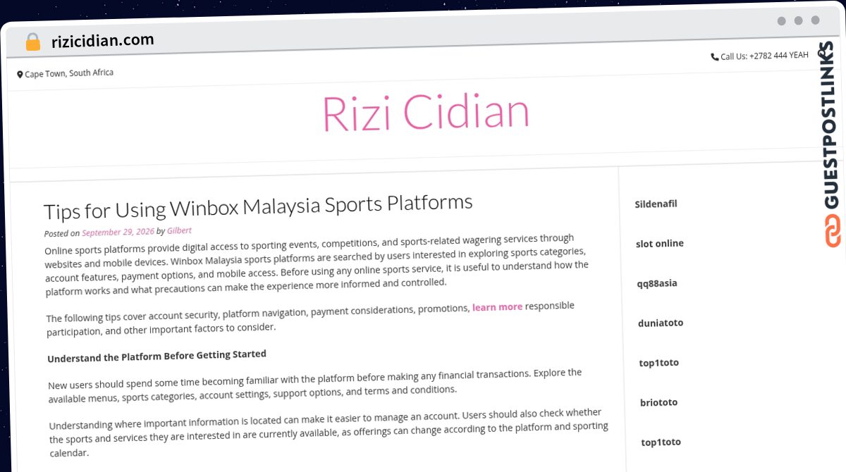 Publish Guest Post on rizicidian.com