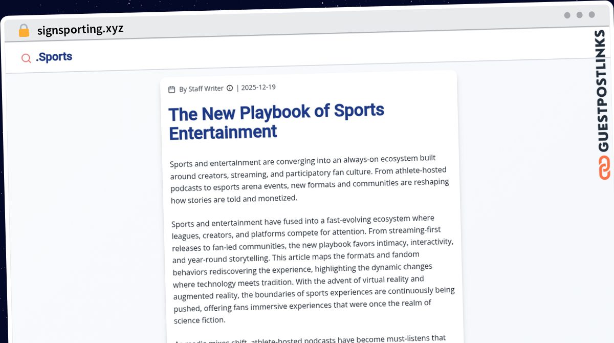 Publish Guest Post on signsporting.xyz