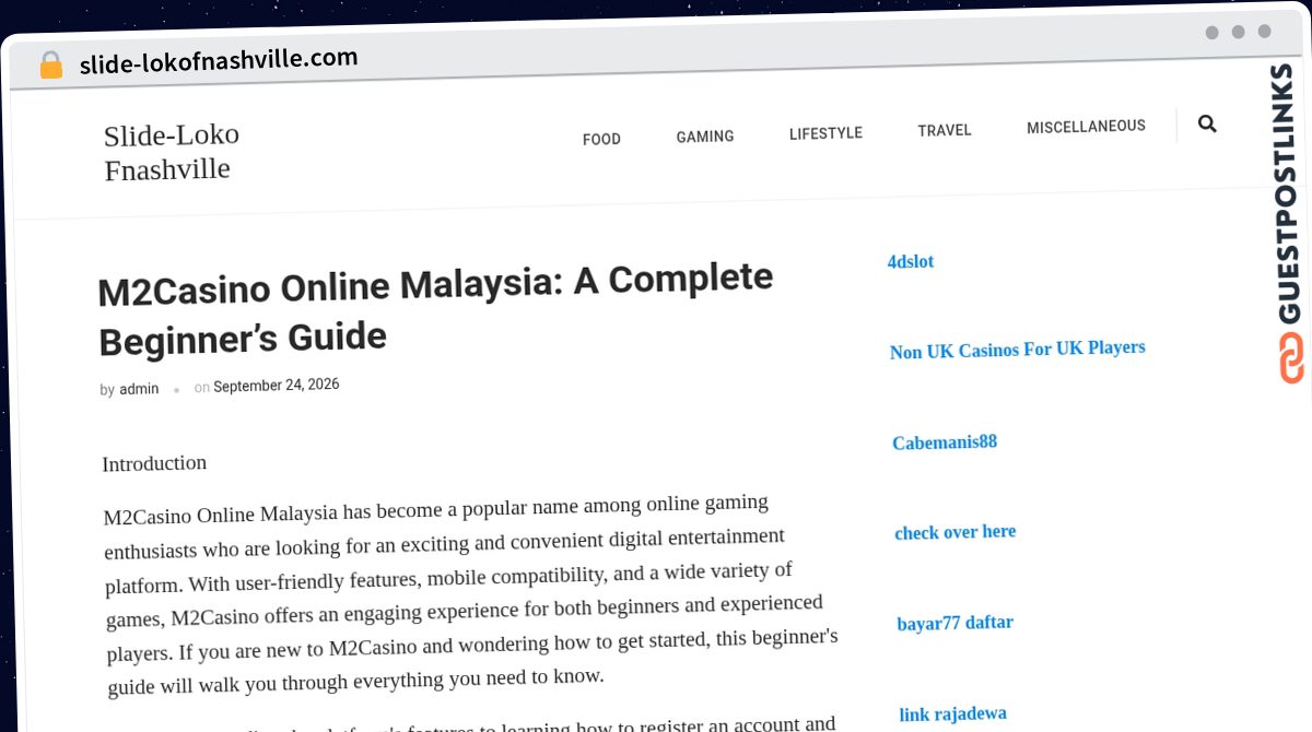 Publish Guest Post on slide-lokofnashville.com