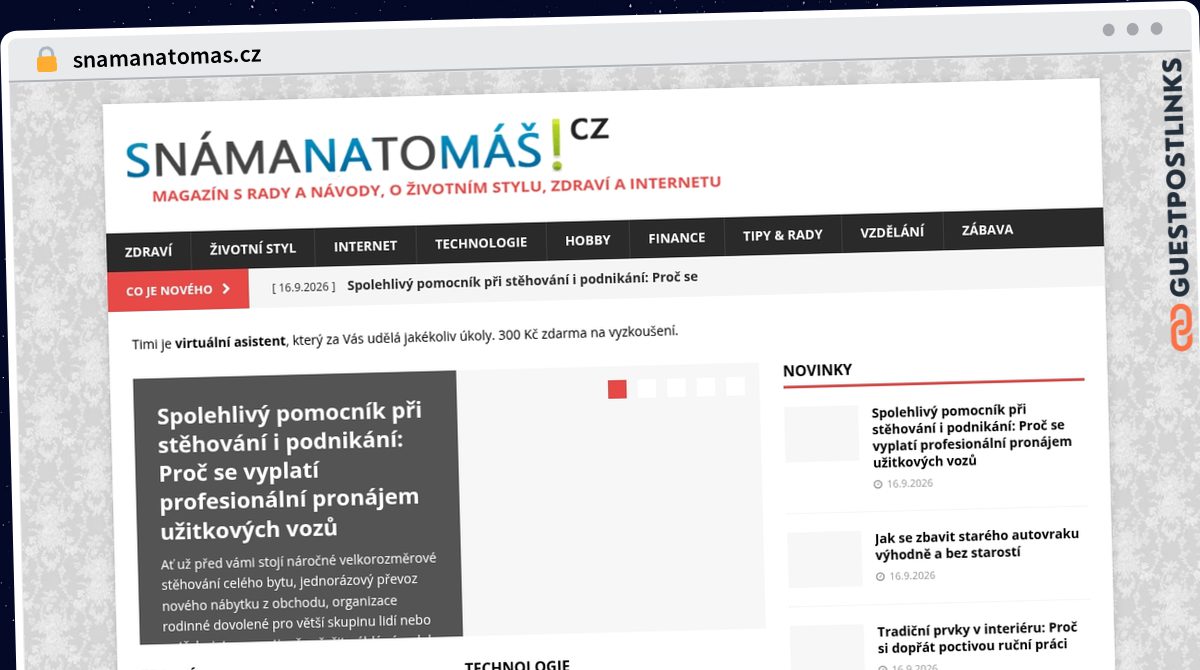 Publish Guest Post on snamanatomas.cz