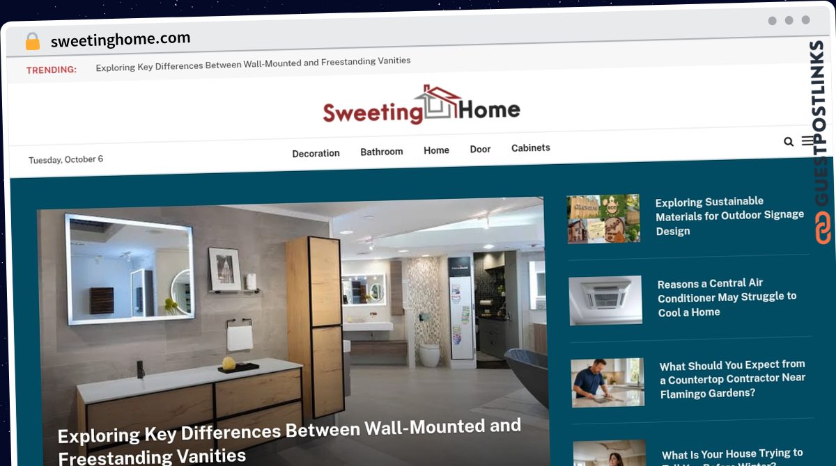Publish Guest Post on sweetinghome.com