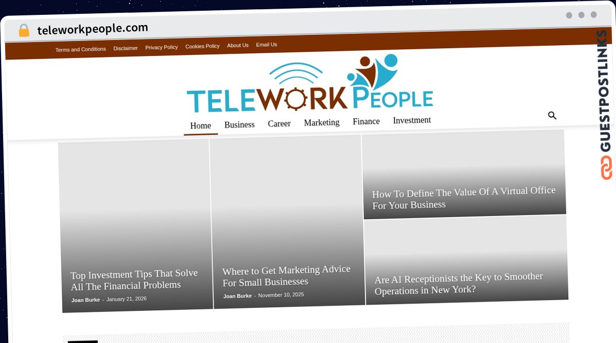 Publish Guest Post on teleworkpeople.com