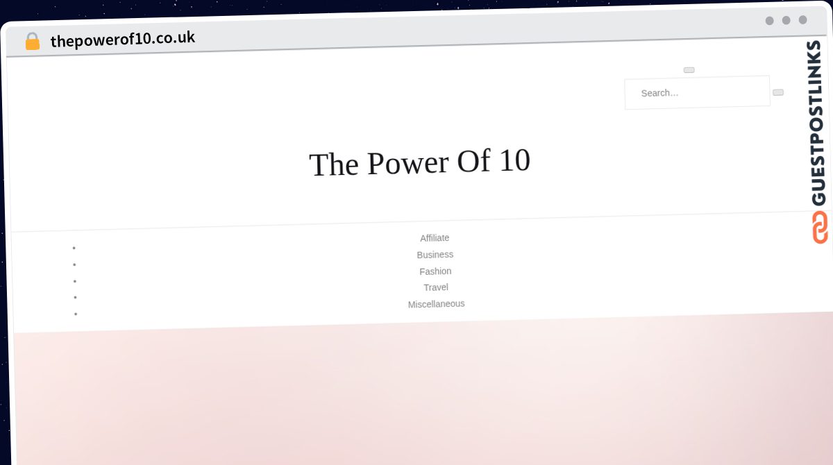 Publish Guest Post on thepowerof10.co.uk