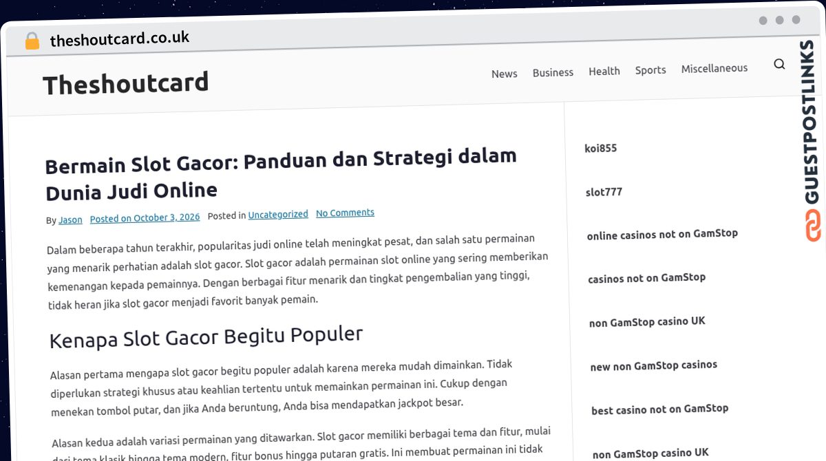 Publish Guest Post on theshoutcard.co.uk