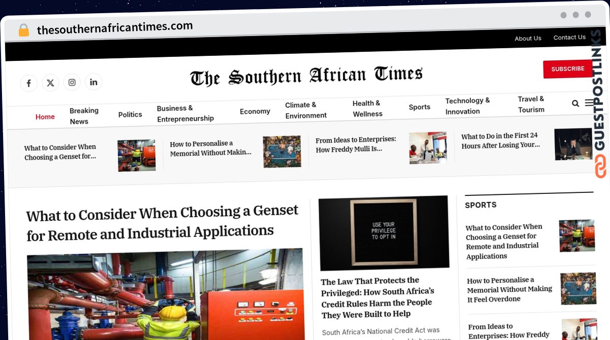 Publish Guest Post on thesouthernafricantimes.com