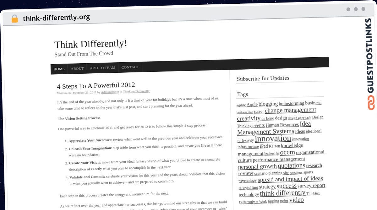 Publish Guest Post on think-differently.org