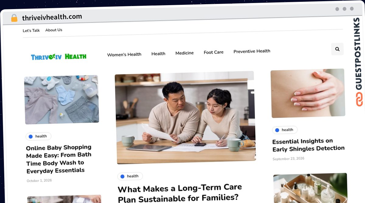 Publish Guest Post on thriveivhealth.com
