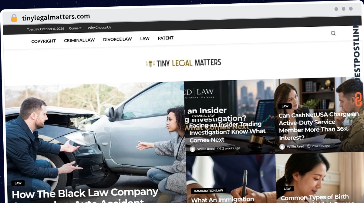 Publish Guest Post on tinylegalmatters.com