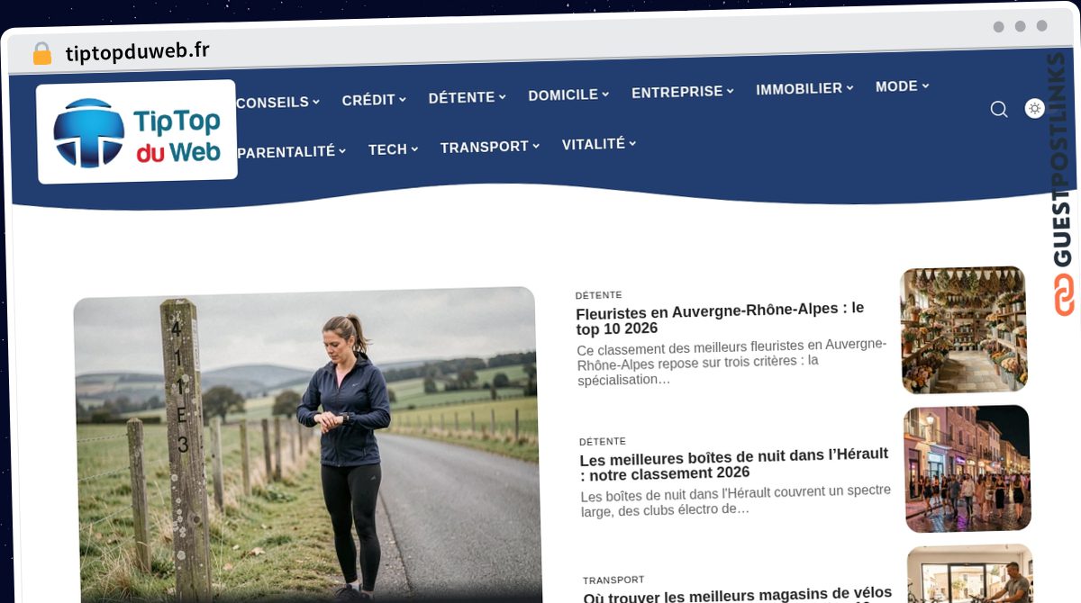 Publish Guest Post on tiptopduweb.fr