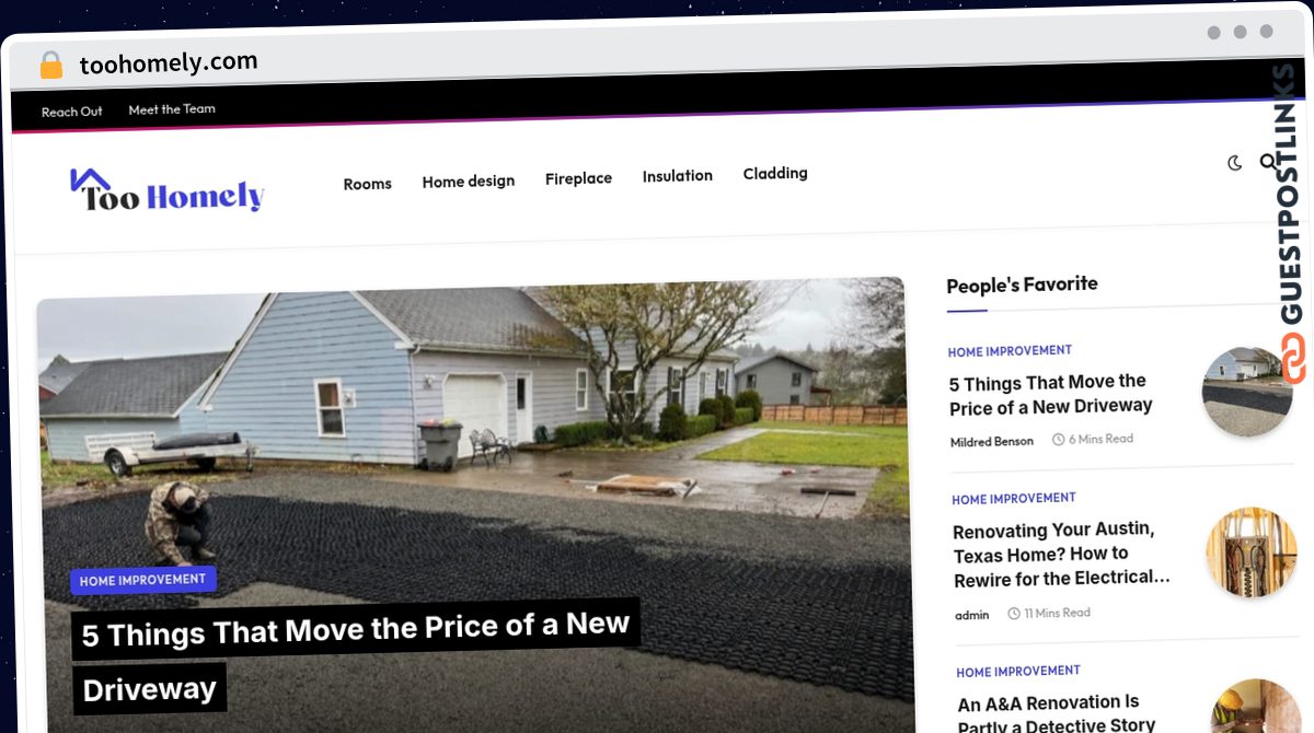 Publish Guest Post on toohomely.com