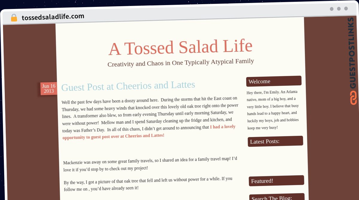 Publish Guest Post on tossedsaladlife.com