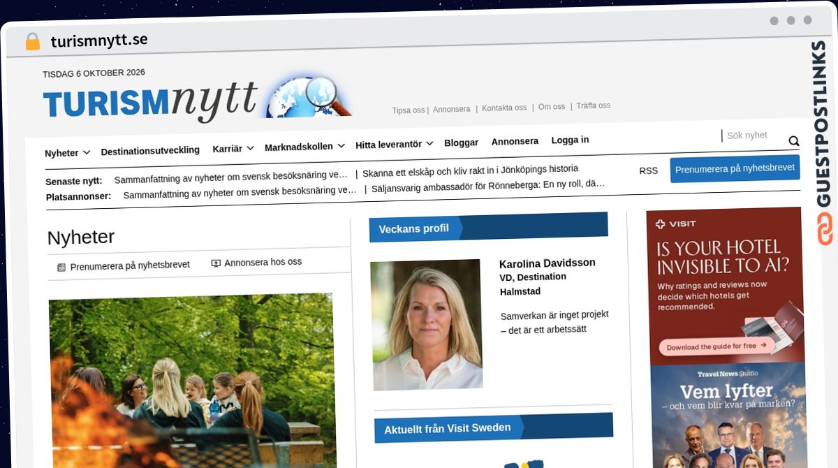 Publish Guest Post on turismnytt.se