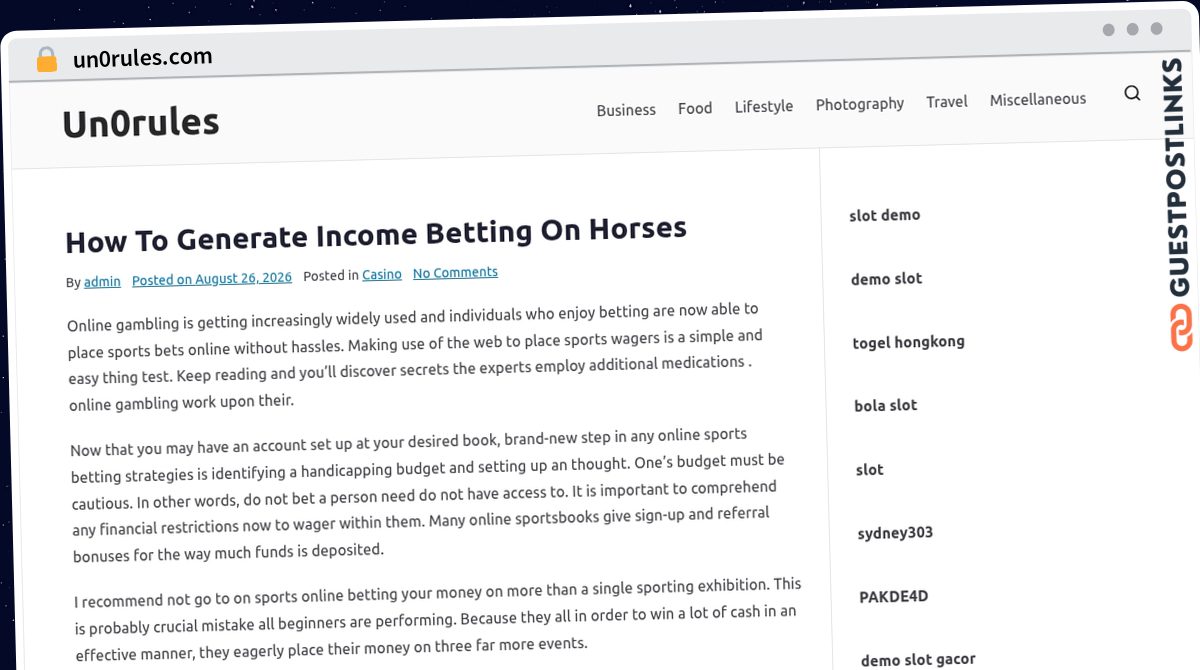 Publish Guest Post on un0rules.com
