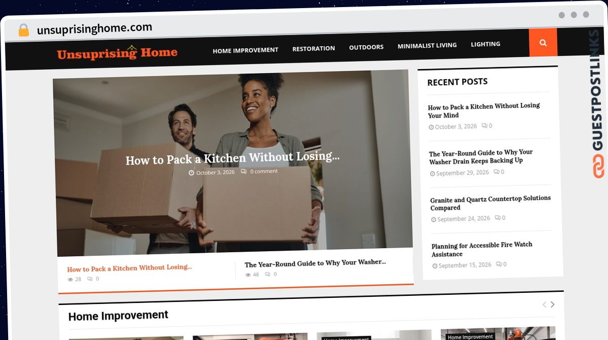 Publish Guest Post on unsuprisinghome.com