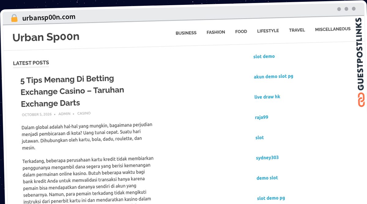 Publish Guest Post on urbansp00n.com