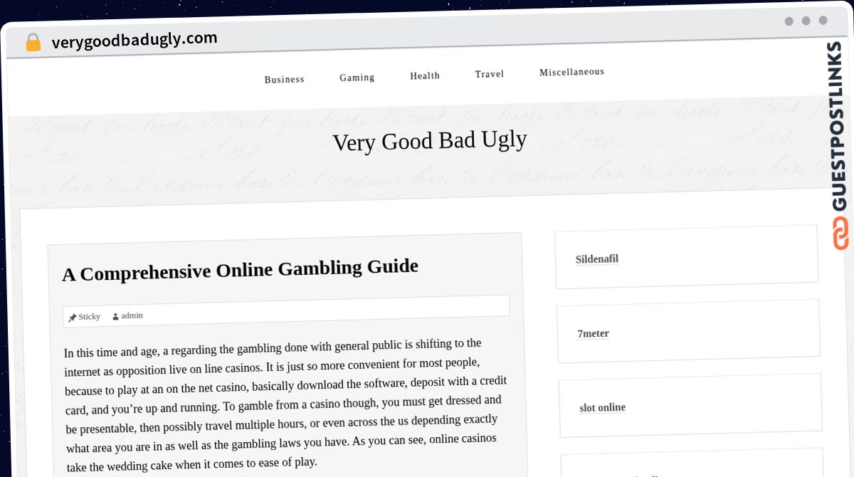 Publish Guest Post on verygoodbadugly.com