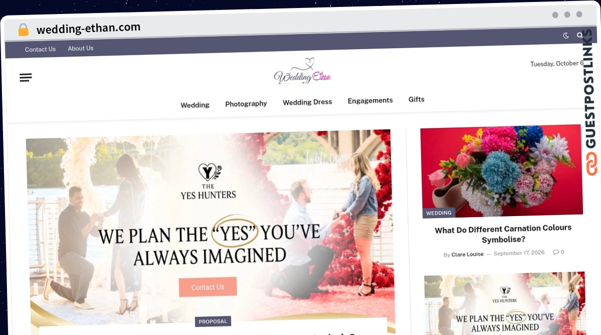 Publish Guest Post on wedding-ethan.com