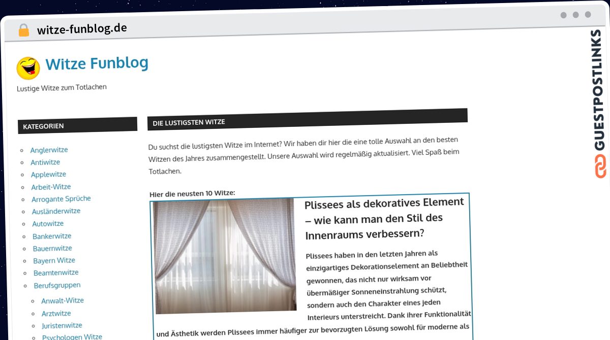 Publish Guest Post on witze-funblog.de