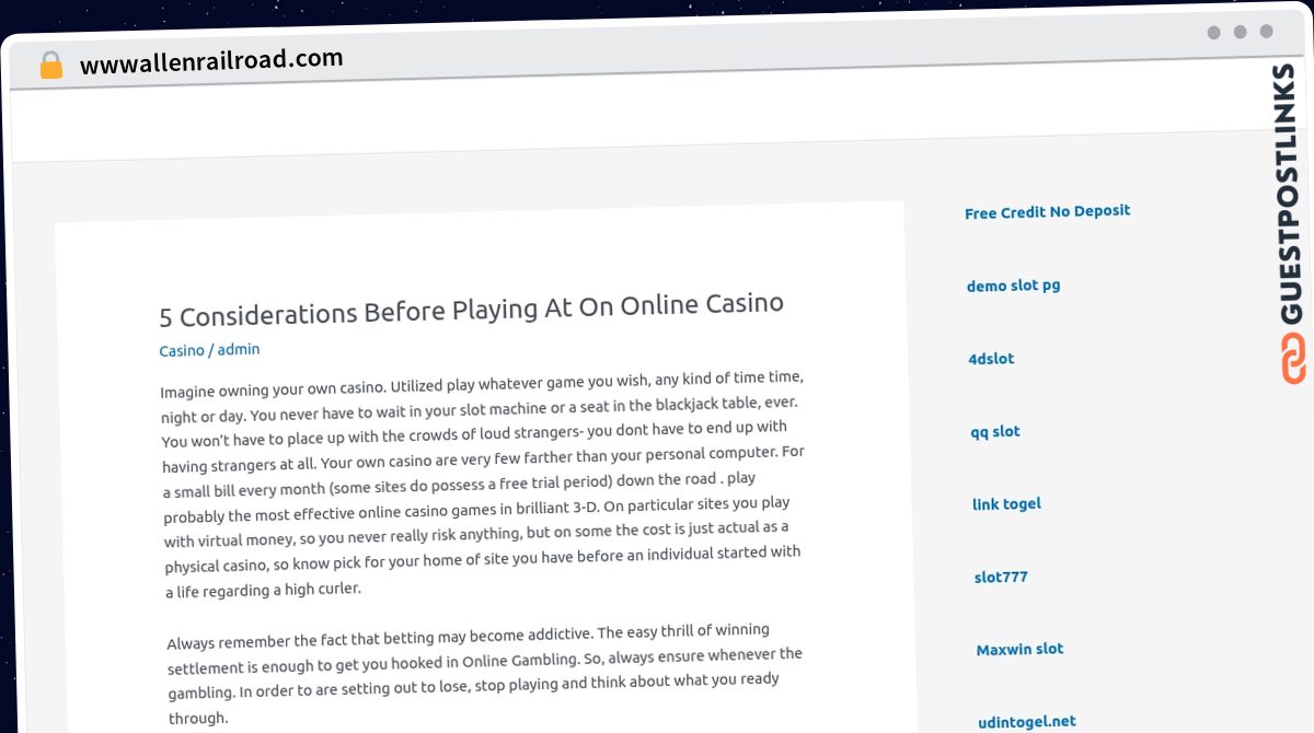 Publish Guest Post on wwwallenrailroad.com