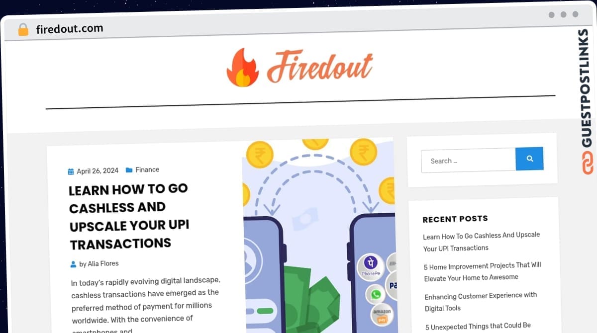 Publish Guest Post on firedout.com