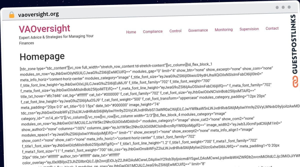 Publish Guest Post on vaoversight.org