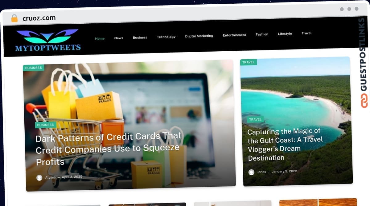 Publish Guest Post on cruoz.com