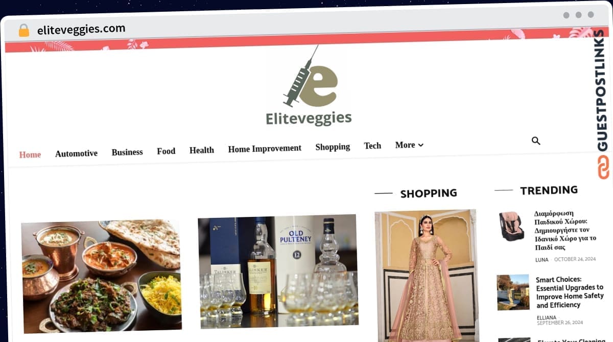 Publish Guest Post on eliteveggies.com