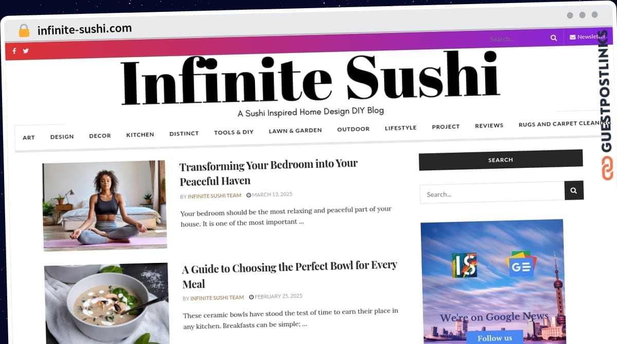 Publish Guest Post on infinite-sushi.com