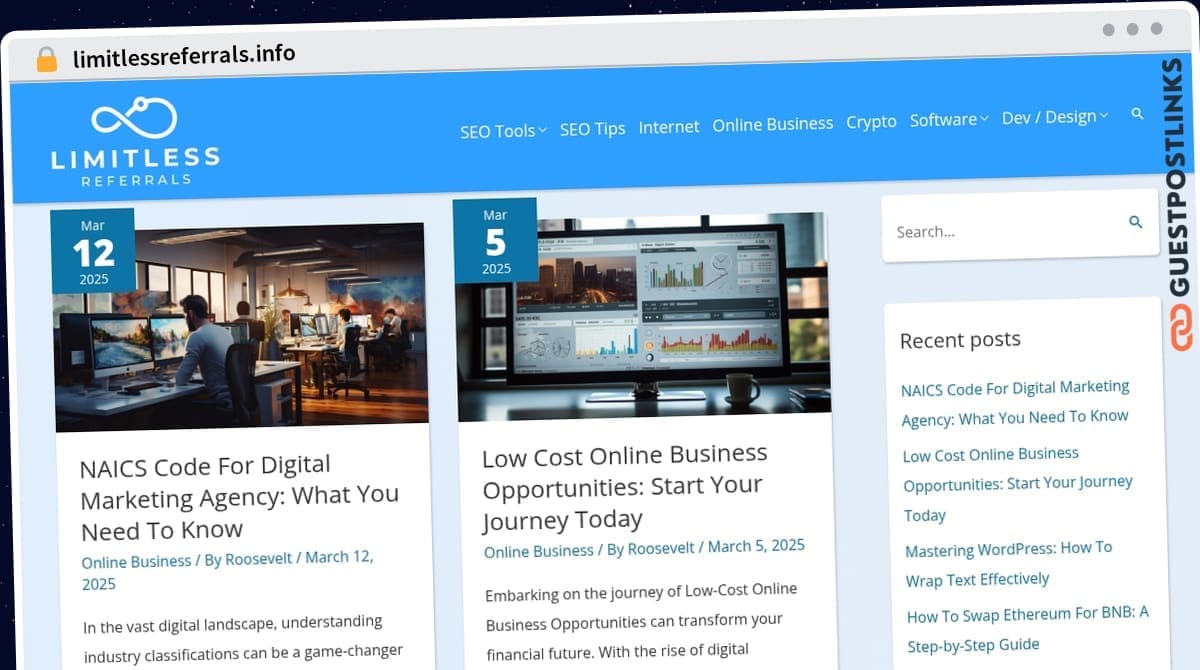Publish Guest Post on limitlessreferrals.info