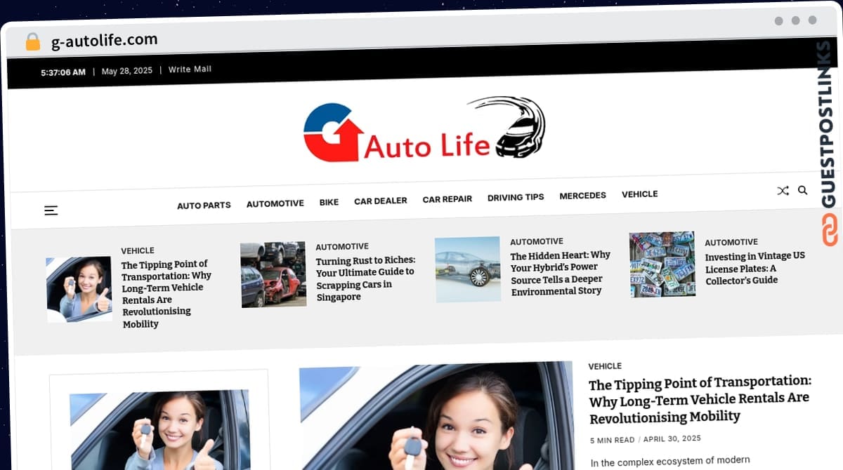 Publish Guest Post on g-autolife.com