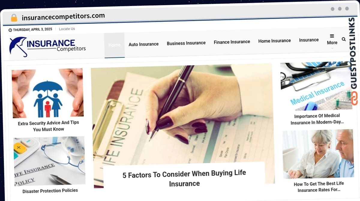 Publish Guest Post on insurancecompetitors.com