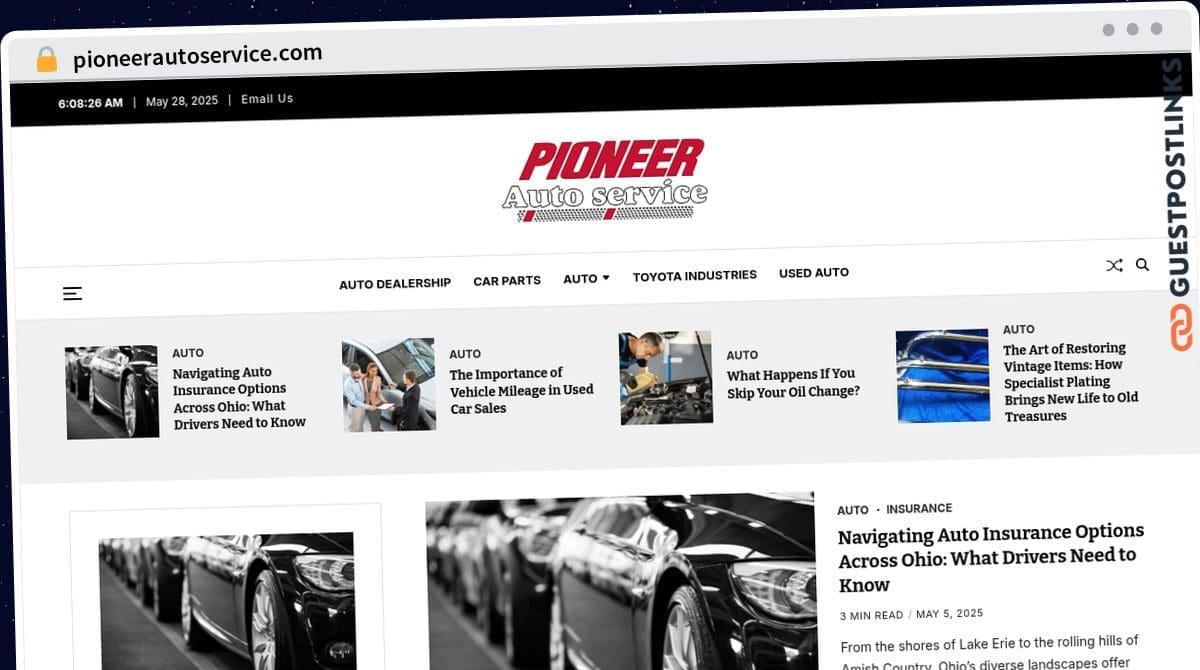 Publish Guest Post on pioneerautoservice.com