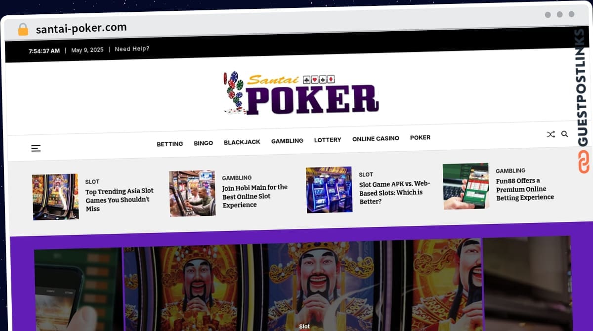 Publish Guest Post on santai-poker.com