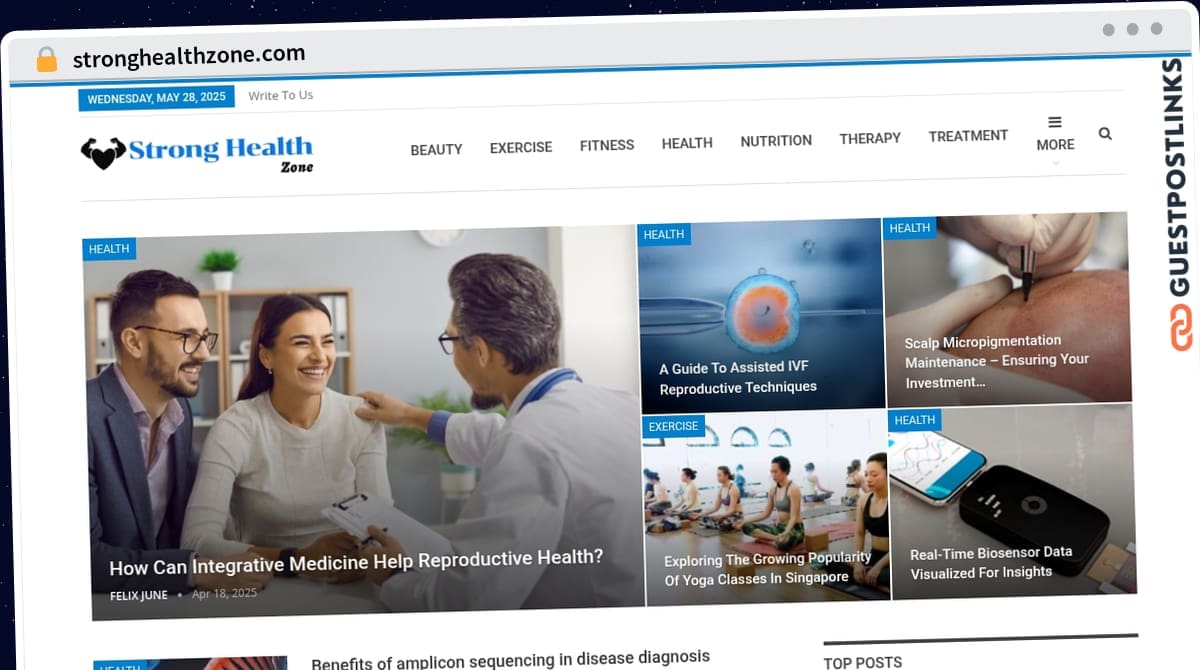 Publish Guest Post on stronghealthzone.com