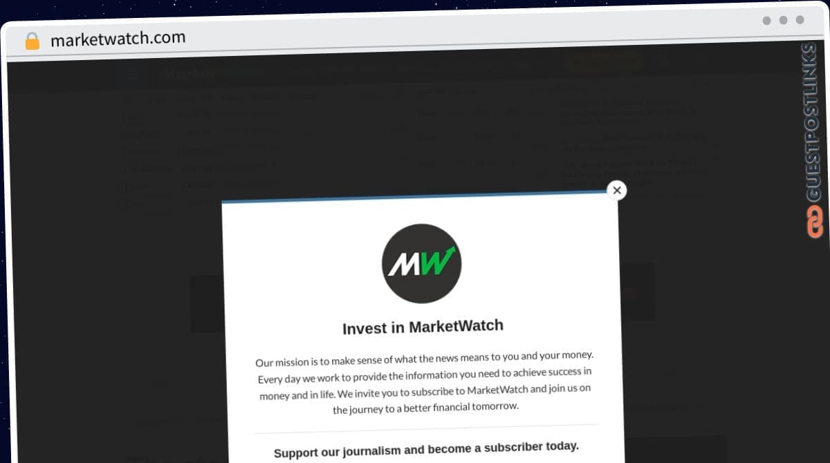 Publish Guest Post on marketwatch.com
