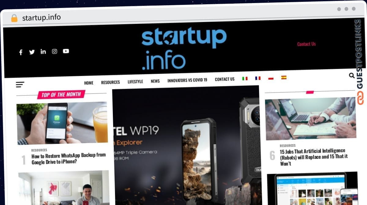 Publish Guest Post on startup.info