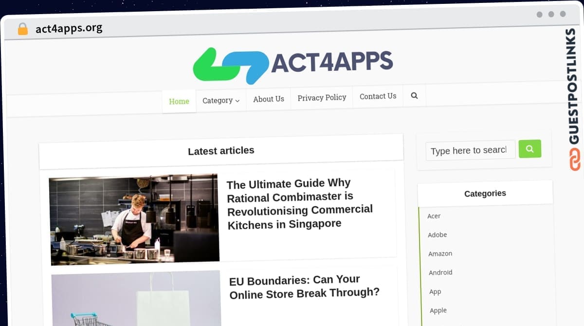 Publish Guest Post on act4apps.org