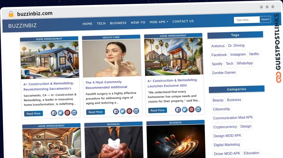 Publish Guest Post on buzzinbiz.com