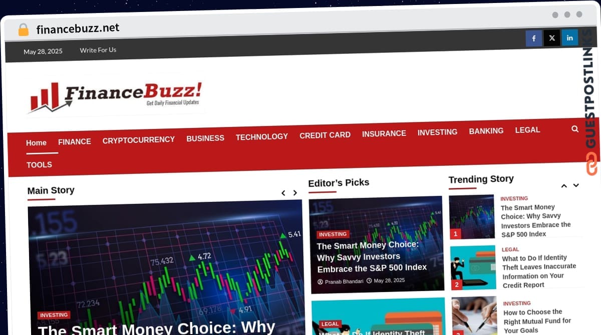 Publish Guest Post on financebuzz.net