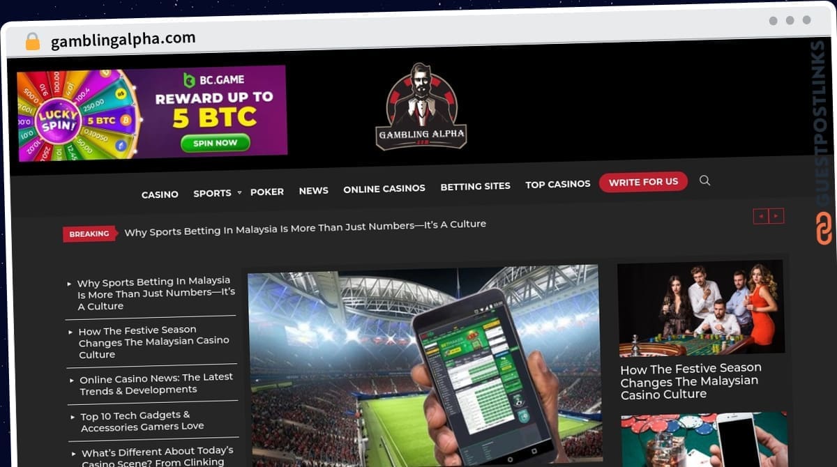 Publish Guest Post on gamblingalpha.com