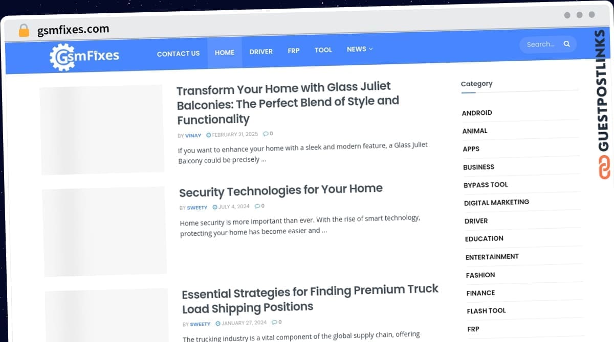 Publish Guest Post on gsmfixes.com