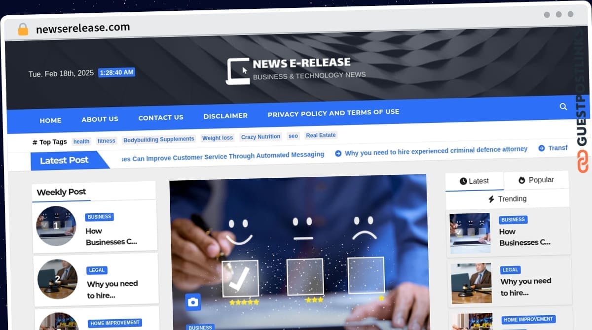 Publish Guest Post on newserelease.com