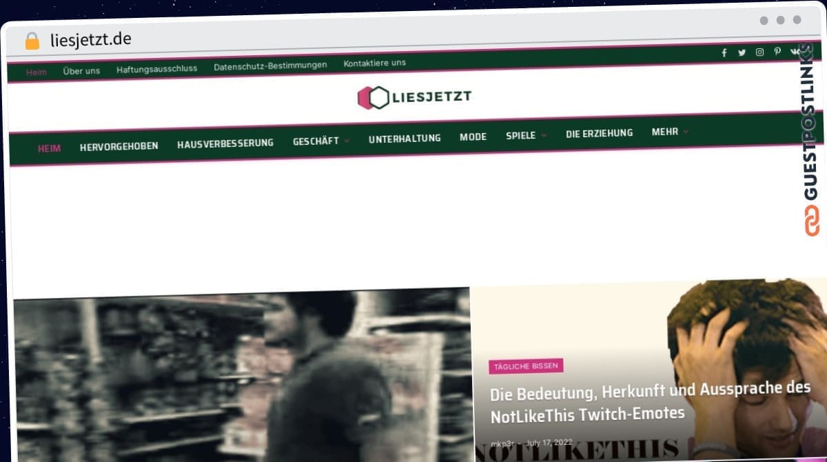 Publish Guest Post on liesjetzt.de