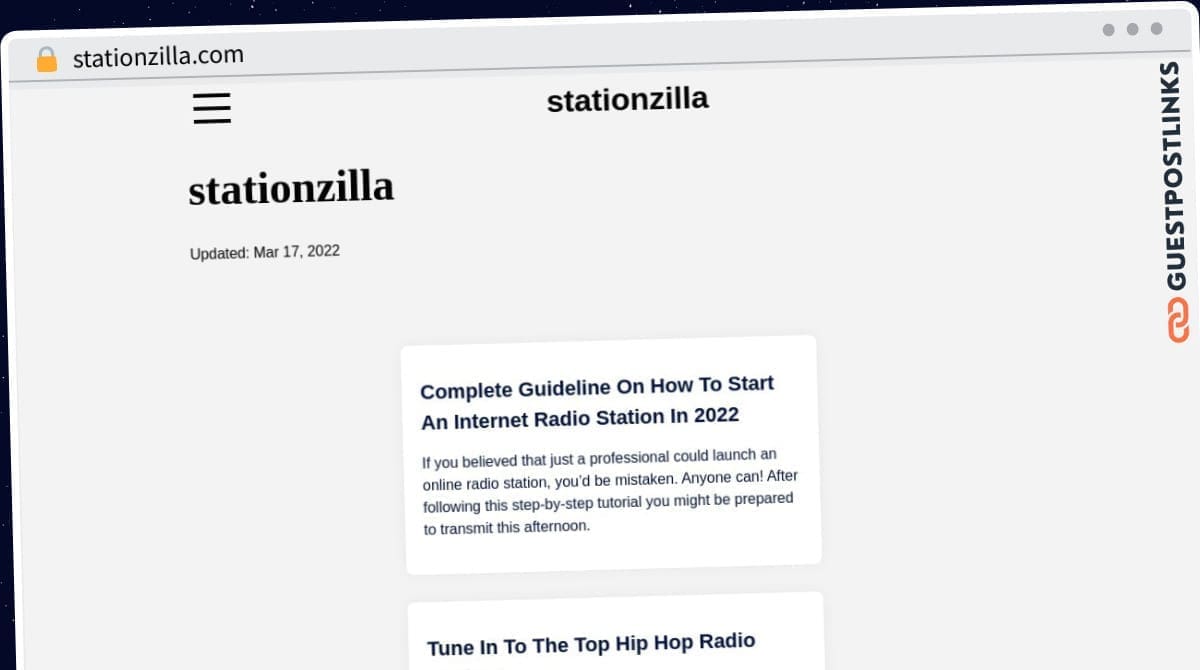 Publish Guest Post on stationzilla.com